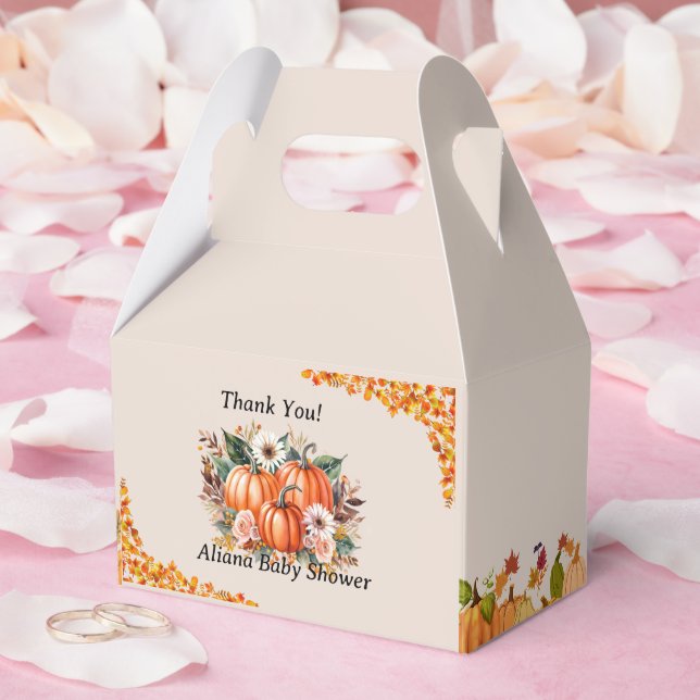 A Little Pumpkin Autumn Fall Floral Baby Shower  Favour Box (Wedding)