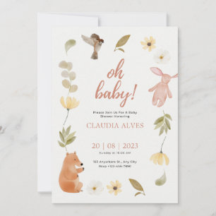 A Little Pumpkin Autumn Fall Floral baby shower Invitation