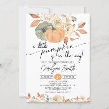 A Little Pumpkin Autumn Fall Floral Baby Shower