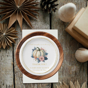 A Little Pumpkin Autumn Fall Floral Baby Shower Paper Plate
