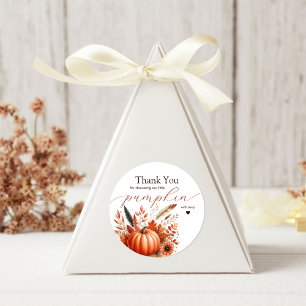 A Little Pumpkin Autumn Thank You Classic Round Sticker