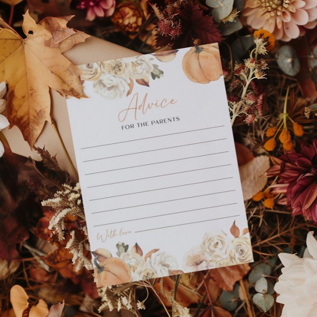 A Little Pumpkin Baby Shower Advice For Parents Invitation (Creator Uploaded)