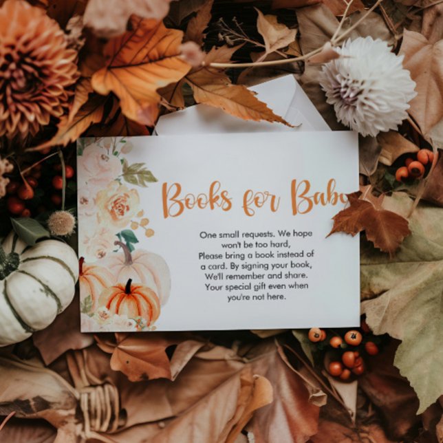 A Little Pumpkin Baby Shower Book Request Enclosure Card (Creator Uploaded)