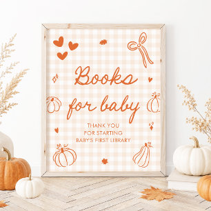 A Little Pumpkin Baby Shower Books for Baby Game Poster