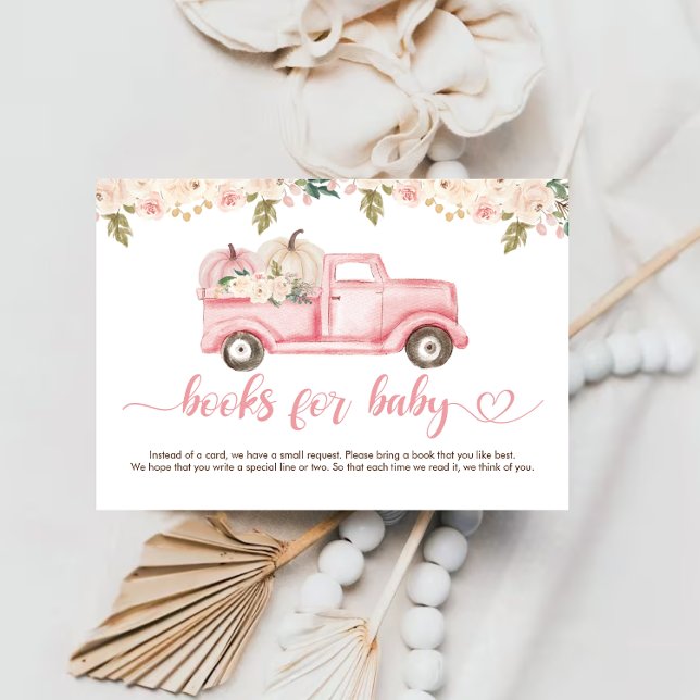 A Little Pumpkin Baby Shower Books For Baby Ticket Enclosure Card (Creator Uploaded)