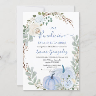 A little pumpkin Baby Shower Boy in spanish Invitation