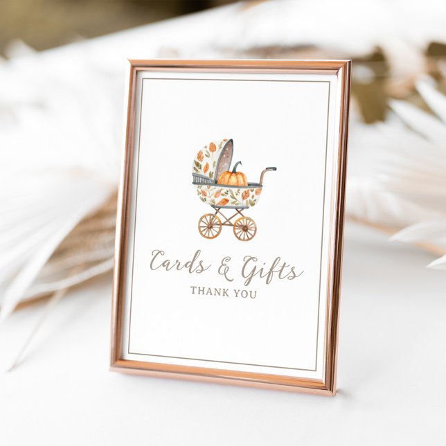 A Little Pumpkin Baby Shower Cards and Gifts Sign (Creator Uploaded)