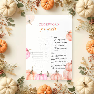 A Little Pumpkin Baby Shower | Crossword Puzzle Invitation