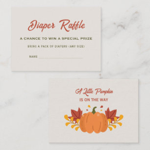 A Little Pumpkin Baby Shower Diaper Raffle Name Enclosure Card