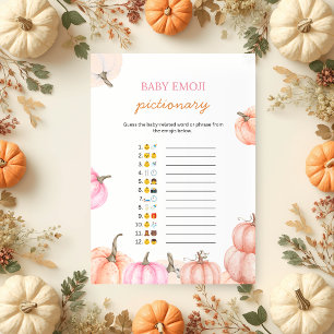 A Little Pumpkin Baby Shower Emoji Pictionary Invitation