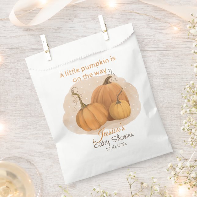 A Little Pumpkin Baby Shower Favour Bag (Clipped)