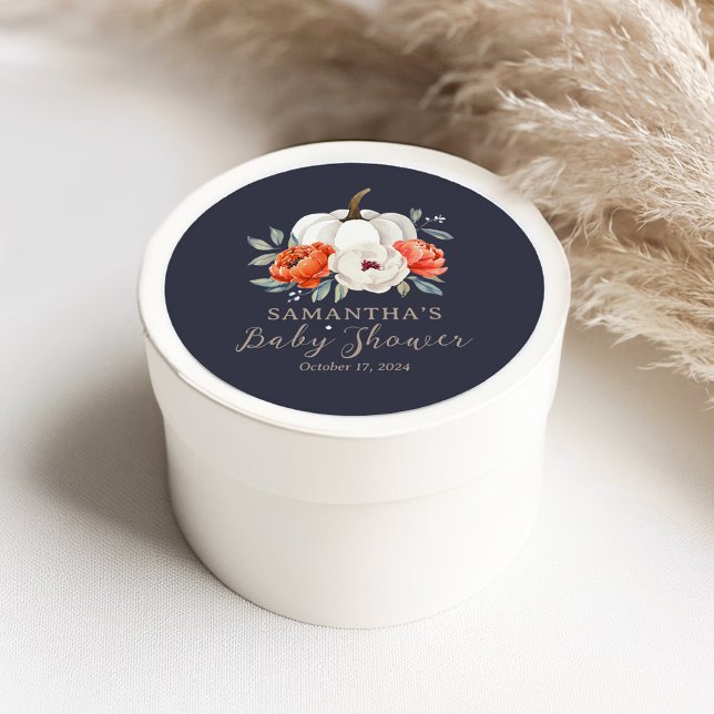 A Little Pumpkin Baby Shower Favour Stickers (Creator Uploaded)