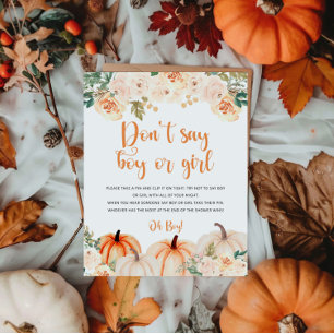 A Little Pumpkin Baby Shower Game Sign