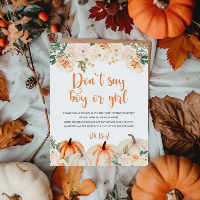 A Little Pumpkin Baby Shower Game Sign (Creator Uploaded)