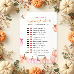 A Little Pumpkin Baby Shower Guess Who Game Invitation