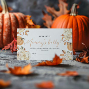 A Little Pumpkin Baby Shower How Big Is Her Belly Enclosure Card