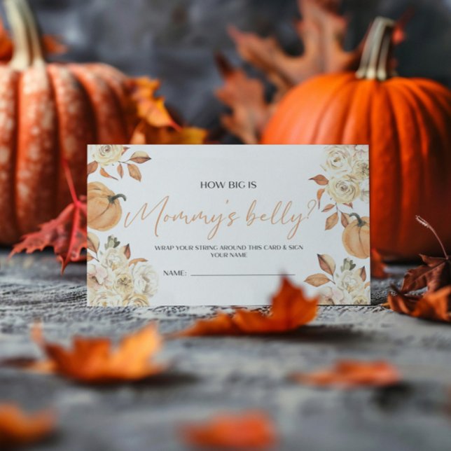 A Little Pumpkin Baby Shower How Big Is Her Belly Enclosure Card (Creator Uploaded)