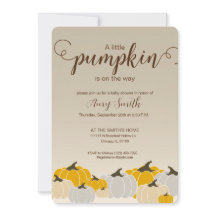 A little pumpkin baby shower invitation