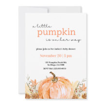 A little pumpkin baby shower Invitation
