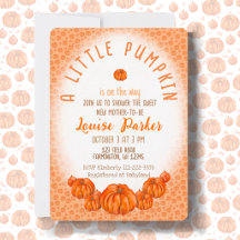 A Little Pumpkin Baby Shower Invitation