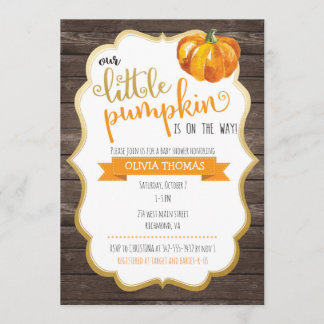 A Little Pumpkin Baby Shower Invitation