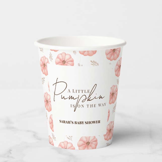 A Little Pumpkin Baby Shower  Paper Cups (Front)