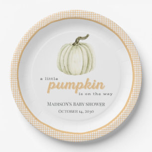 A Little Pumpkin Baby Shower Paper Plate