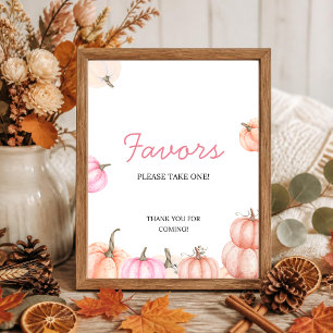 A Little Pumpkin Baby Shower Sign Favours