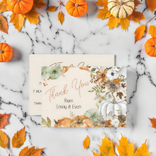 A Little Pumpkin Baby Shower thank you  Card