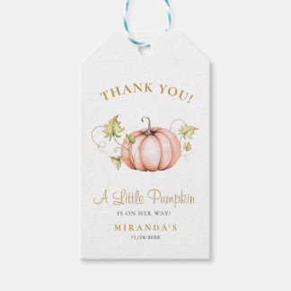 A Little Pumpkin Baby Shower thank you Gift Tags