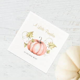 A Little Pumpkin Baby Shower Watercolor Napkin