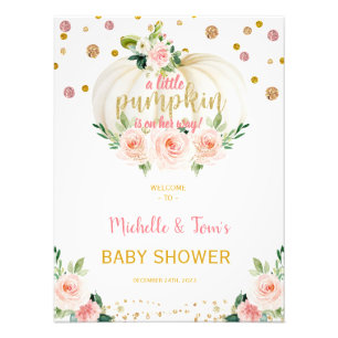 A Little Pumpkin Baby Shower Welcome Sign