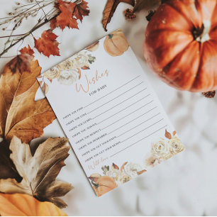 A Little Pumpkin Baby Shower Wishes For Baby Card