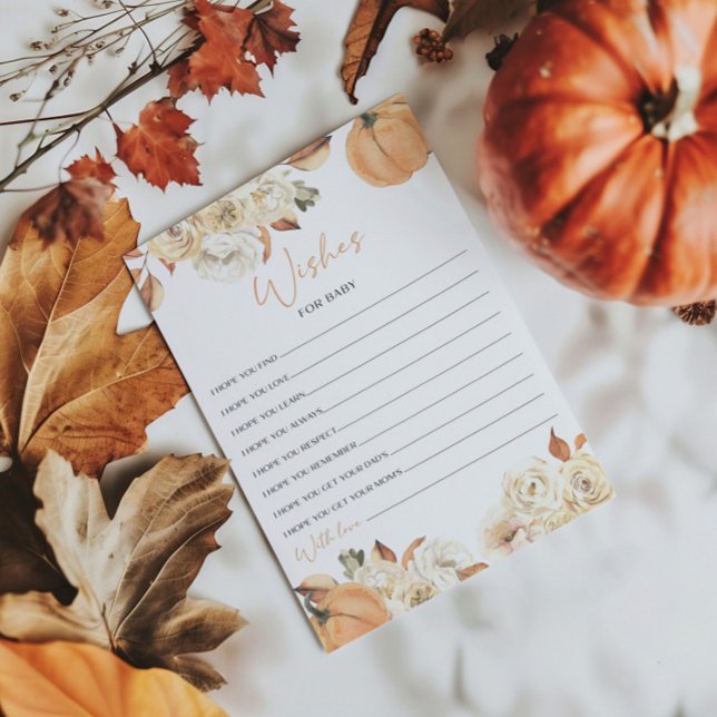 A Little Pumpkin Baby Shower Wishes For Baby Card (Creator Uploaded)