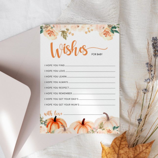 A Little Pumpkin Baby Shower Wishes For Baby Card (Creator Uploaded)