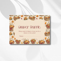 A Little Pumpkin Basket Burgundy Bow Diaper Raffle