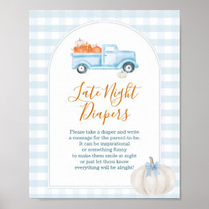 A Little Pumpkin Blue Truck Late Night Diapers Poster