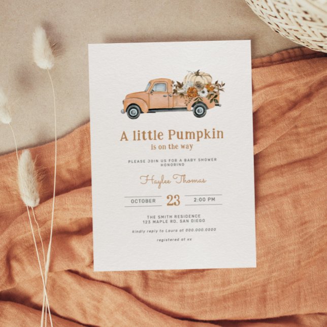 A little Pumpkin Boho Baby Shower Invitation (Creator Uploaded)
