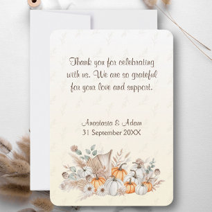 A Little Pumpkin Boho Baby Shower Thank You Card