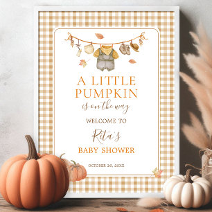A Little Pumpkin Boho Fall Baby Shower Welcome Poster