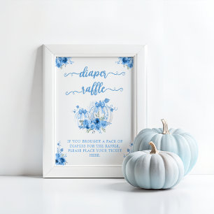 A Little Pumpkin Bow Baby Shower Boy Diaper Poster