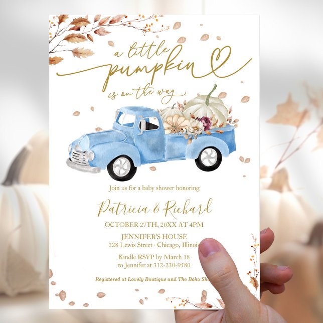 A Little Pumpkin Boy Baby Shower Invitation (Creator Uploaded)