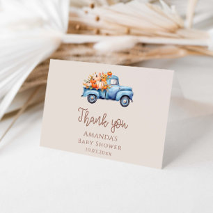 A Little Pumpkin Boy Baby Shower Thank You Card