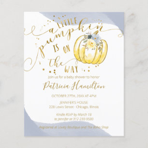 A Little Pumpkin Budget Baby Shower Invitation