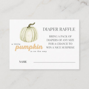 A Little Pumpkin Diaper Raffle Ticket  Enclosure Card