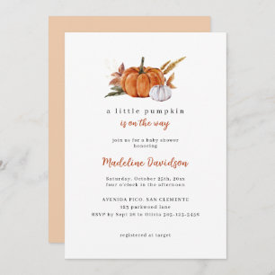A Little Pumpkin Fall Autumn Baby Shower Invitation