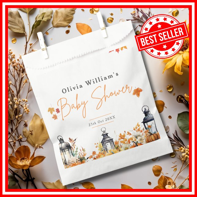 A Little Pumpkin Fall Autumn Floral Baby Shower Favour Bag (A Little Pumpkin is on the Way Fall Autumn Floral Baby Shower Favor Bags)