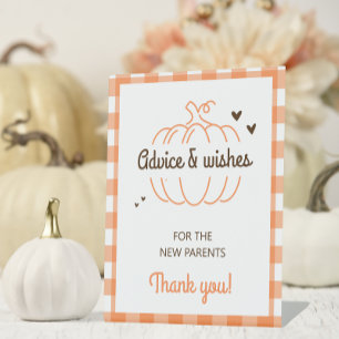 A Little Pumpkin Fall Baby Shower Advice Sign