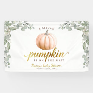 A Little Pumpkin Fall Baby Shower Backdrop Banner