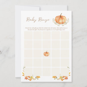 A Little Pumpkin Fall   Baby Shower Bingo Card